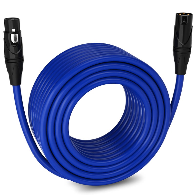 LyxPro 150 Feet XLR Microphone Cable Balanced Male to Female 3 Pin Mic Cord for Powered Speakers Audio Interface Professional Pro Audio Performance and Recording Devices - Blue - Image 1